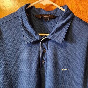 Men's Large Nike Sphere Blue/White Short Sleeve Polo Shirt